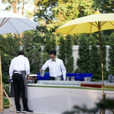 จัดงานแต่งที่บ้าน ช่วงเช้า และเลี้ยงเที่ยง บรรยากาศในสวน โดย ดี เคเทอริ่ง
