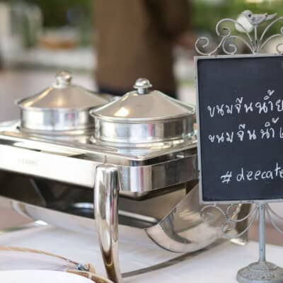 จัดงานแต่งที่บ้าน ช่วงเช้า และเลี้ยงเที่ยง บรรยากาศในสวน โดย ดี เคเทอริ่ง